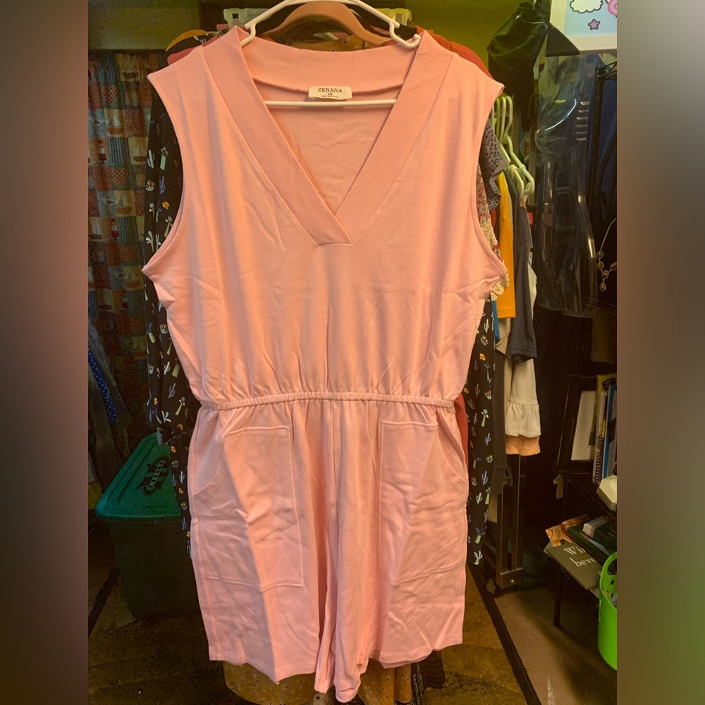 NIP! Pink Zenana Romper. Sz 1X